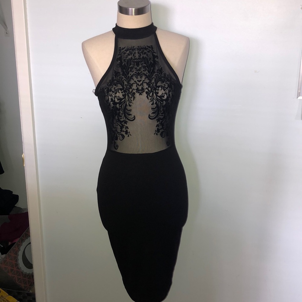 Little Black dress, sheer on top, worn only once